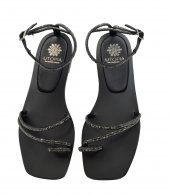 SANDAL U14-014 BLACK LEATHER 1