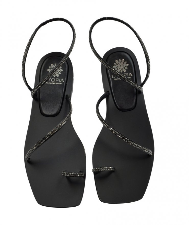 SANDAL U14-016 BLACK LEATHER
