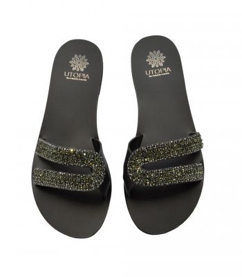SANDAL U1-063 BLACK LEATHER 1