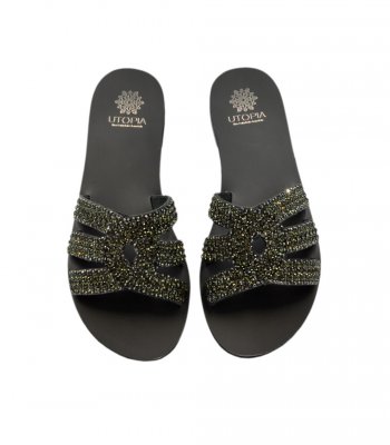 SANDAL U1-065 BLACK LEATHER 1