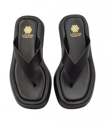 SANDAL U10-001 BLACK LEATHER 1