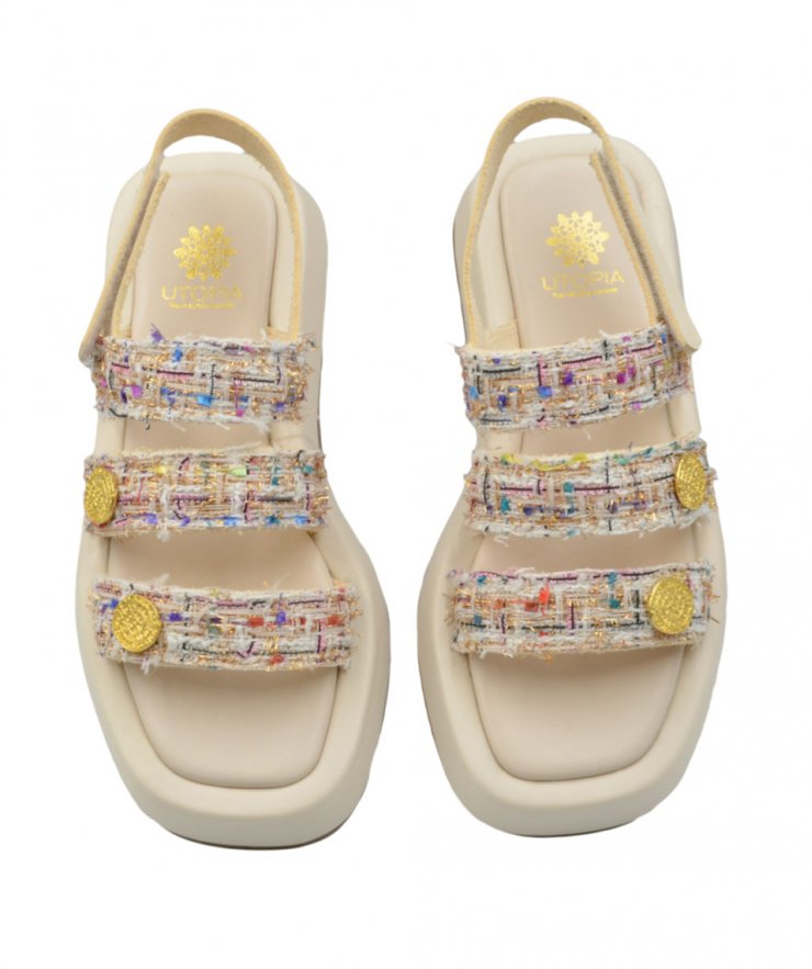 SANDAL U10-004 WHITE FABRIC