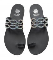 SANDAL U1-098 BLACK LEATHER 1