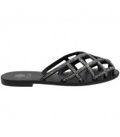 SANDAL U1-099 BLACK LEATHER 2
