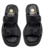 SANDAL U10-011 BLACK LEATHER 1