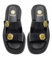 SANDAL U10-012 BLACK LEATHER 1