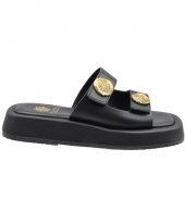 SANDAL U10-012 BLACK LEATHER 2