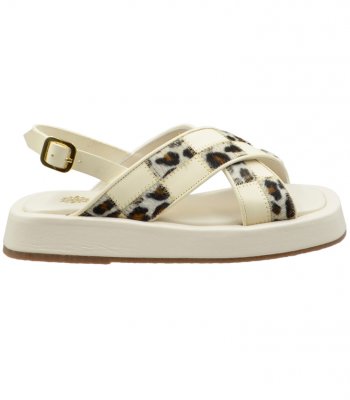 SANDAL U10-014 OFF WHITE LEATHER PONY LEOPARD  2