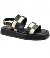 SANDAL U10-015 BLACK / WHITE LEATHER 3