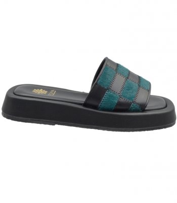 SANDAL U10-019 BLACK LEATHER / PONY VERAMAN 2