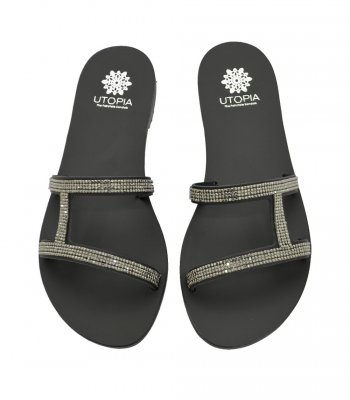 SANDAL U1-001 BLACK LEATHER 1