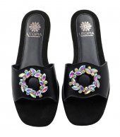 LUXURY SANDAL U33-005 BLACK LEATHER 1