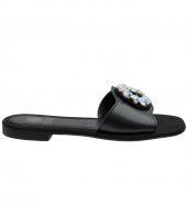 LUXURY SANDAL U33-005 BLACK LEATHER 2