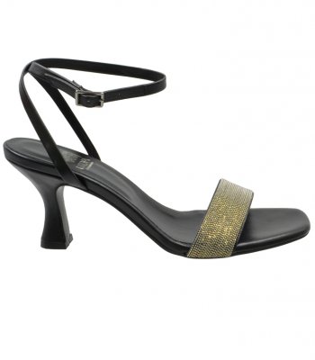 HEELED SANDAL U39-003 BLACK LEATHER 2