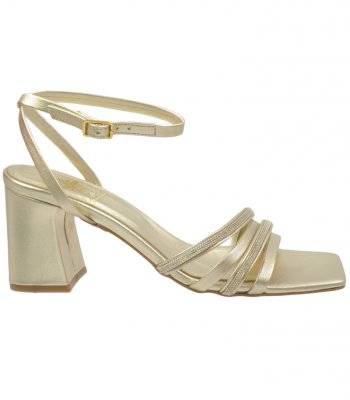 HEELED SANDAL U40-001 PLATINUM LEATHER 2