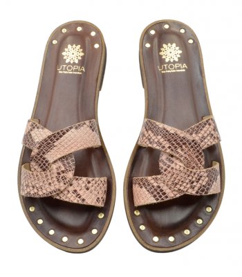 SANDAL U41-001 TABACCO SNAKE 1