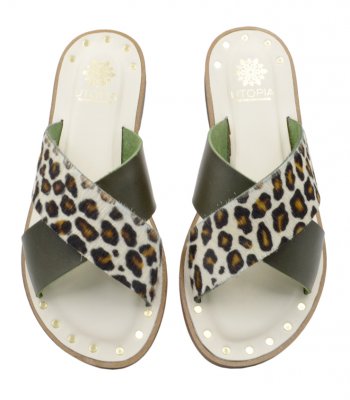 SANDAL U41-004 WHITE LEOPARD LEATHER 1