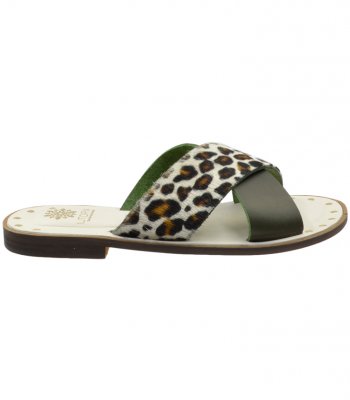 SANDAL U41-004 WHITE LEOPARD LEATHER 2