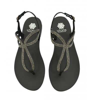 SANDAL U1-004 BLACK LEATHER 1