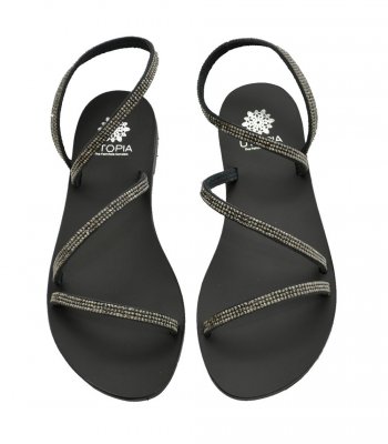 SANDAL U1-006 BLACK LEATHER 1