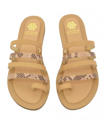 SANDAL U02-005 NATURAL LEATHER 1