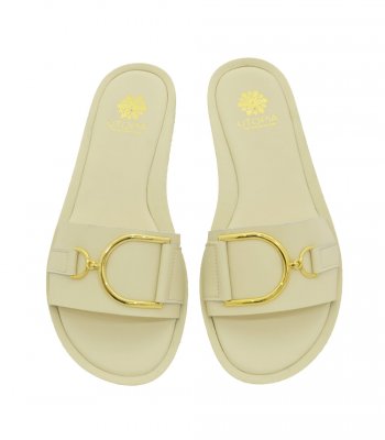 SANDAL U3-001 OFF WHITE LEATHER 1