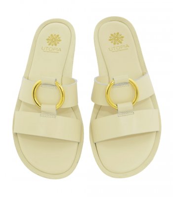 SANDAL U3-005 OFF WHITE LEATHER 1