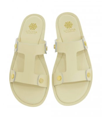 SANDAL U3-006 OFF WHITE LEATHER 1