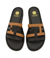 SANDAL U3-008 BLACK LEATHER 1