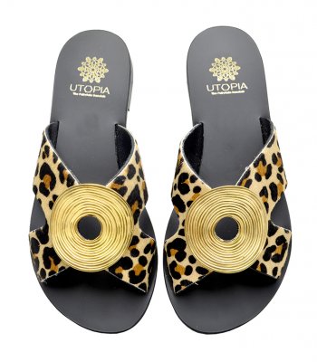 SANDAL U1-119 PONY LEOPARD LEATHER 1