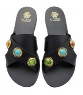 SANDAL U1-132 BLACK LEATHER 1