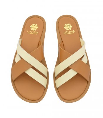 SANDAL U3-009 OFF WHITE LEATHER 1