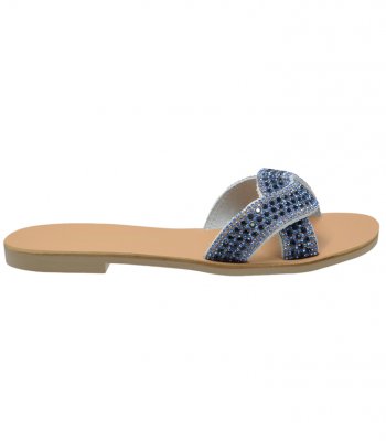 SANDAL U1-030 BLUE STRASS 2