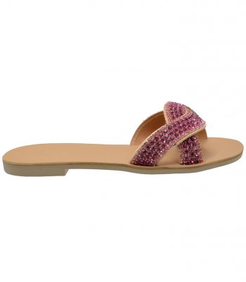 SANDAL U1-030 FUCHSIA STRASS 2