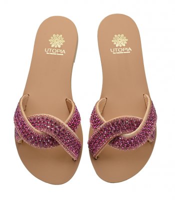 SANDAL U1-030 FUCHSIA STRASS 1