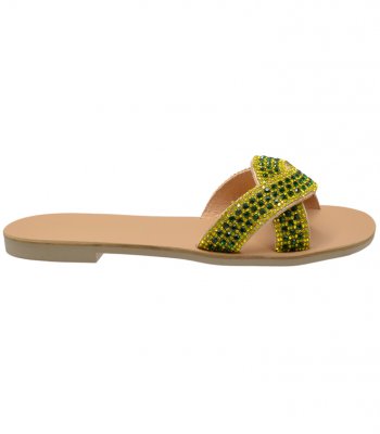 SANDAL U1-030 GREEN STRASS 2