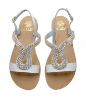 SANDAL U1-083 WHITE LEATHER 1
