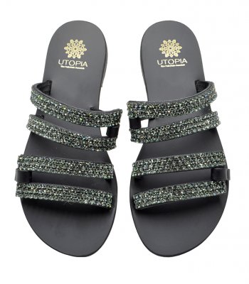 SANDAL U1-113 BLACK LEATHER 1