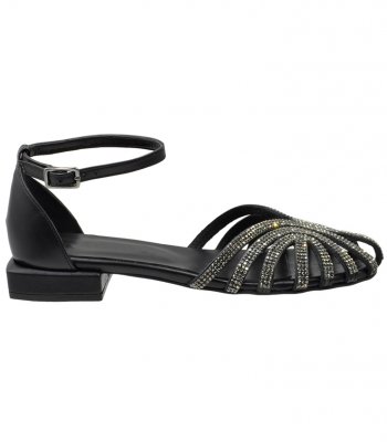 LUXURY SANDAL U35-018 BLACK LEATHER 2