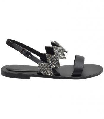 SANDAL U42-009 BLACK LEATHER 2