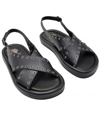 SANDAL U49-006 BLACK LEATHER 1