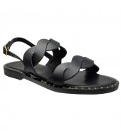 SANDAL U2-047 BLACK LEATHER 3