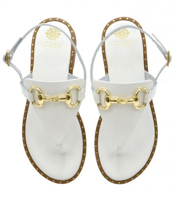 SANDAL U2-055 WHITE LEATHER 1