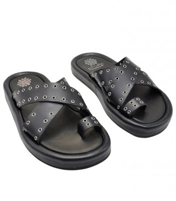 SANDAL U49-012 BLACK LEATHER 1