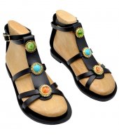 SANDAL U1-135 BLACK LEATHER 1