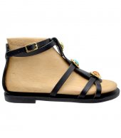 SANDAL U1-135 BLACK LEATHER 2