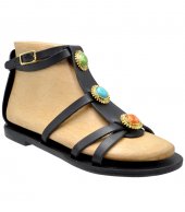 SANDAL U1-135 BLACK LEATHER 3