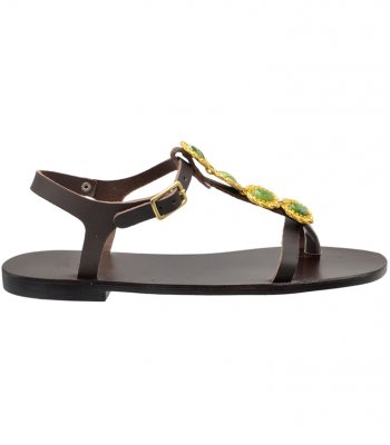 SANDAL U1-120 BROWN LEATHER 2