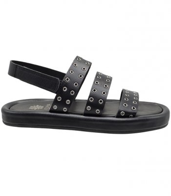 SANDAL U49-004 BLACK LEATHER 2