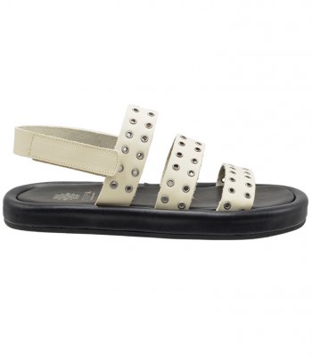 SANDAL U49-004 OFF WHITE LEATHER 2